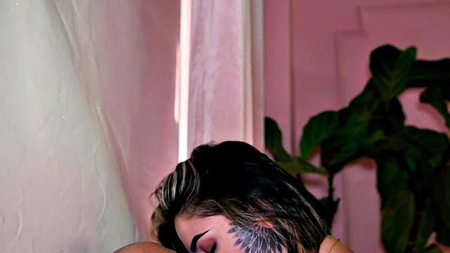 Strapon man with pussy fucks babe after getting cunt licked