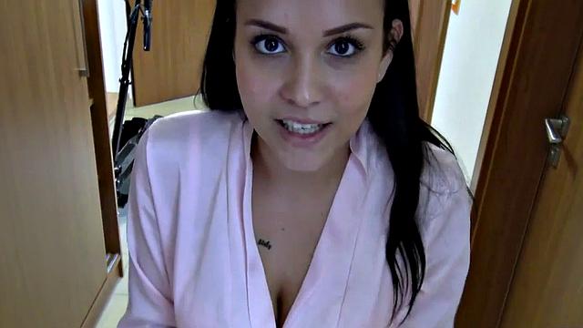 Watch this tattooed Czech chick pay her landlord with sex in POV