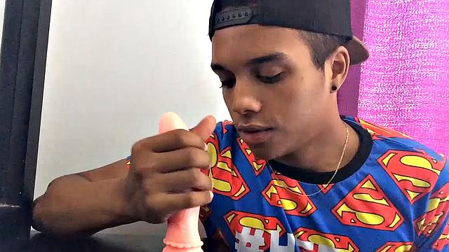 Our featured solo boy of the week is Jason, a cute little Latin twink with a fine butt and big uncut cock. This bottom boy has a dildo handy, and plans to make good use of it while jacking off for us.