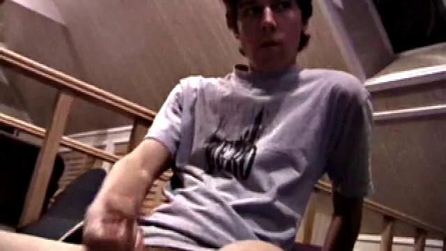 Jayden and Dan grease up their wood and we get close-ups of their horny faces. Jayden sports 8 inches and Dan holds his own. Always the instigator, Dan suggests they cum all over the glass table.