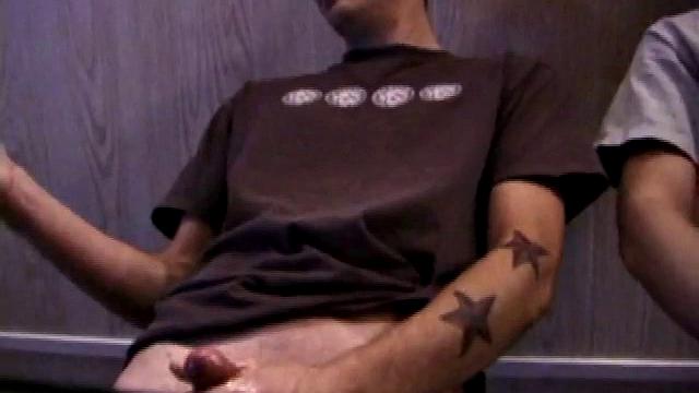 Jayden and Dan grease up their wood and we get close-ups of their horny faces. Jayden sports 8 inches and Dan holds his own. Always the instigator, Dan suggests they cum all over the glass table.