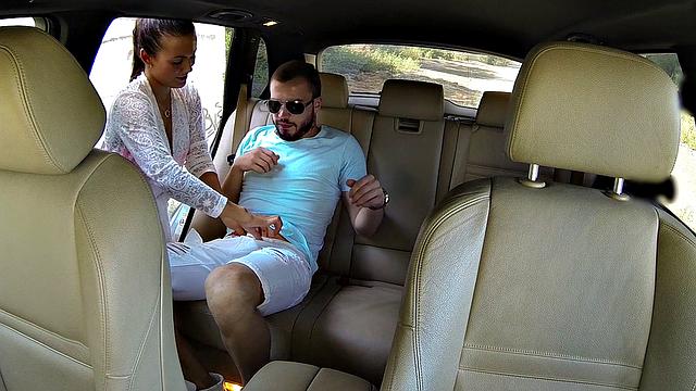 Brunette Cabbie Fucked in Car Trunk