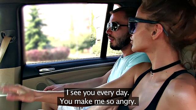 Brunette Cabbie Fucked in Car Trunk