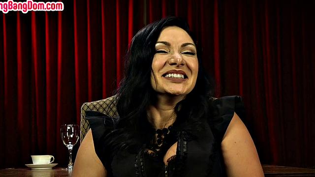 Tied up babe dominated by guys in gangbang