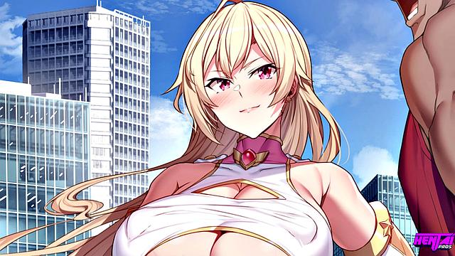 blonde hero gets chained up, ends up enjoying her punishment way more than she planned
