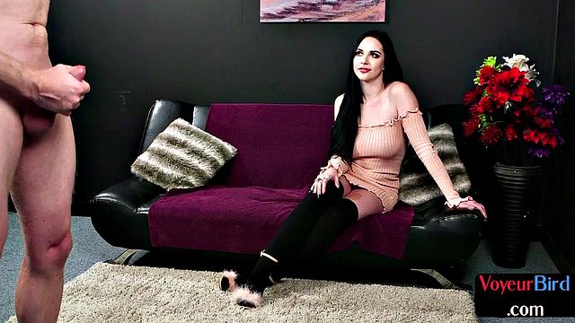 Naughty voyeur talks dirty and gives JOI