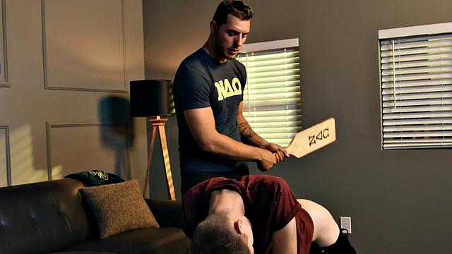 Whipping tattooed stud bareback fucks skinny twink