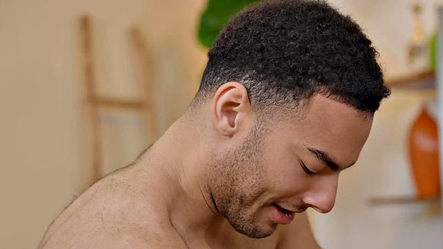 Amateur jock solo masturbating after casting