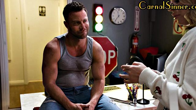 Big ass deepthroat babe gets pussy-fucked in garage by car