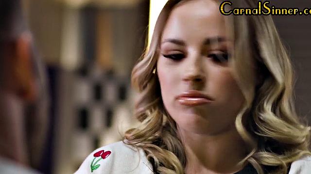 Big ass deepthroat babe gets pussy-fucked in garage by car