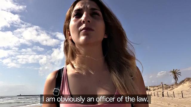 Gamer Girl in shorts fucks cop doggystyle in wild outdoor fuckfest