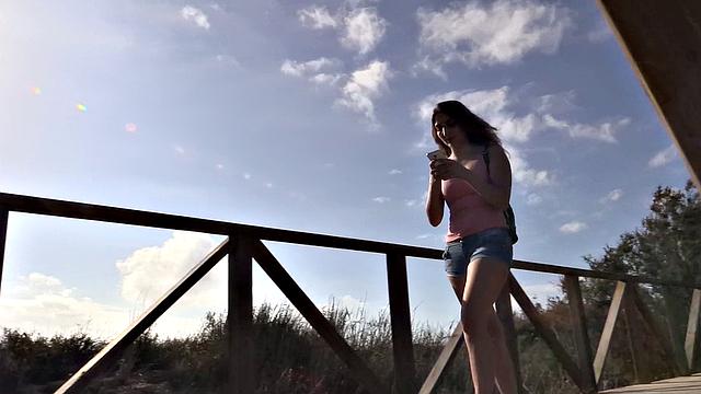 Gamer Girl in shorts fucks cop doggystyle in wild outdoor fuckfest