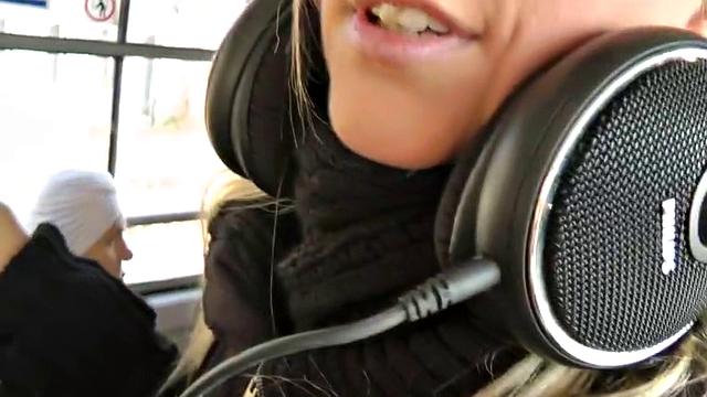 Blonde strips naked on the roof