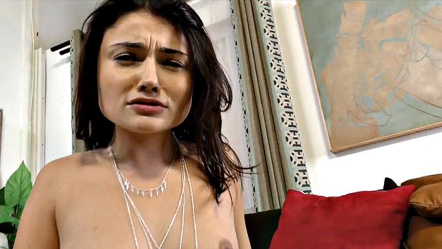 POV amateur spoils cock with throating action