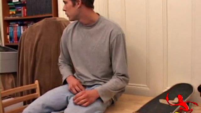 Brent Stenson can't hold back and strokes his cock until he explodes