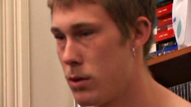 Brent Stenson can't hold back and strokes his cock until he explodes
