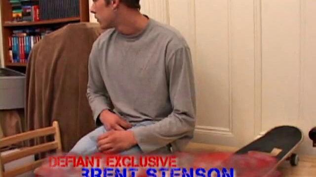 Brent Stenson can't hold back and strokes his cock until he explodes