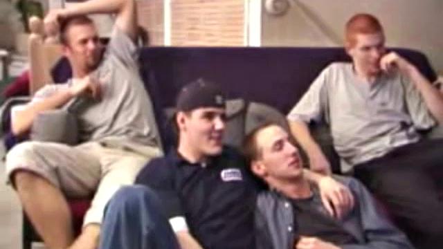 Stephen, Timmy Tucker, Aaron Snow and Tristian are four curious boys that have gotten together to watch some straight porn. What follows is a threesome, with a very open-minded voyeur completing the foursome.