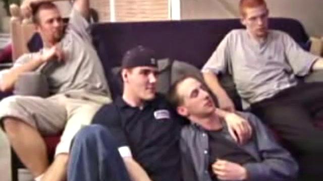 Stephen, Timmy Tucker, Aaron Snow and Tristian are four curious boys that have gotten together to watch some straight porn. What follows is a threesome, with a very open-minded voyeur completing the foursome.