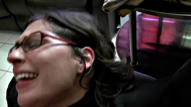 Latina with small tits gets her bald pussy pounded on the couch in POV reality action