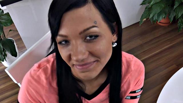 DEBT4k. Jobless hottie tricked into sex with the collector