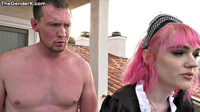 Horny smalltitted 21yo trans butt-fucked