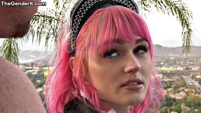 Horny smalltitted 21yo trans butt-fucked