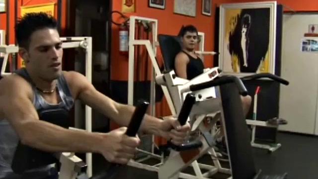 Andrey can't help but notice the hot newcommer at the gym, and with them as the last two working out before closing, Andrey starts giving him the eye, with a flirty look from newcomer Alan right back.