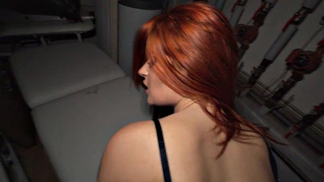 Ginger amateur babe picked up and doggystyled in POV