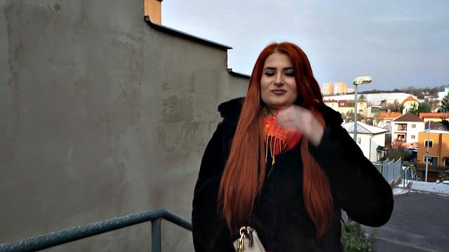 Ginger amateur babe picked up and doggystyled in POV