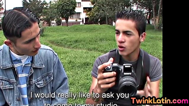 Real Latin skinny twink assfucked on photo shooting after Blowjob