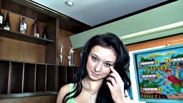 Solo petite teen toying her tight wet pussy