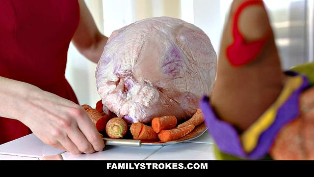 пасынки и мачеха устраивают семейный трах за столом