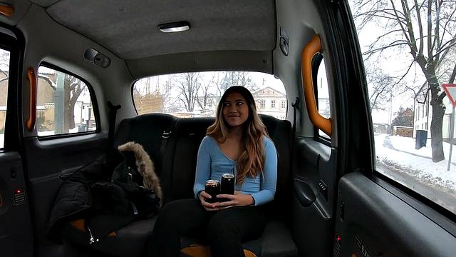 Naughty Asian cabby bangs her tight snatch in reverse cowgirl position