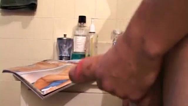 Dawson finds a magazine in the bathroom and decides to pleasure himself. A few minutes of cock stroking end with two cum shots.
