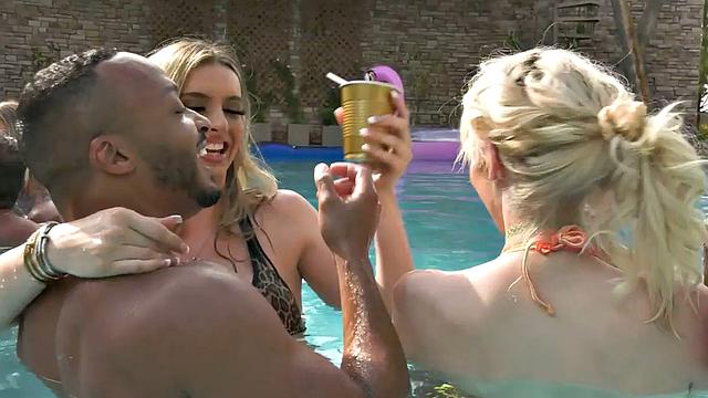 Nympho ladies fucked outdoors in group sex by males