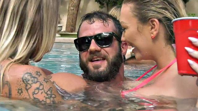 Nympho ladies fucked outdoors in group sex by males