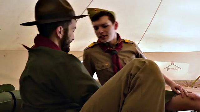 21yo twink scout fucked in tent by elder with hairy chest