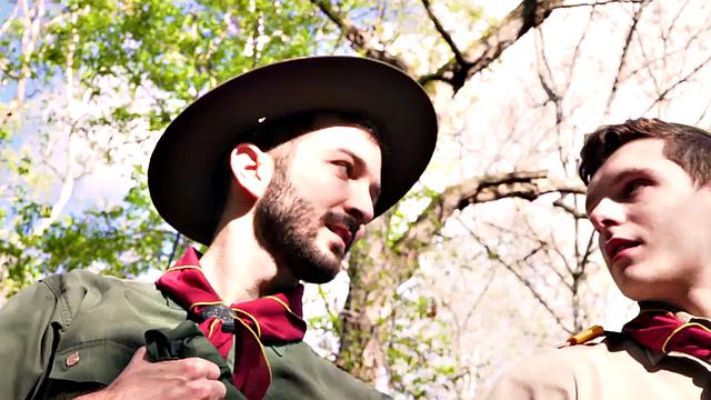 21yo twink scout fucked in tent by elder with hairy chest