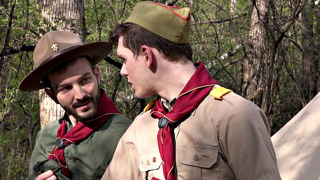 21yo twink scout fucked in tent by elder with hairy chest