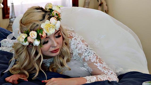 Two Brides & one groom share a wild night of pussy licking, face sitting, and ass fucking in the bedroom