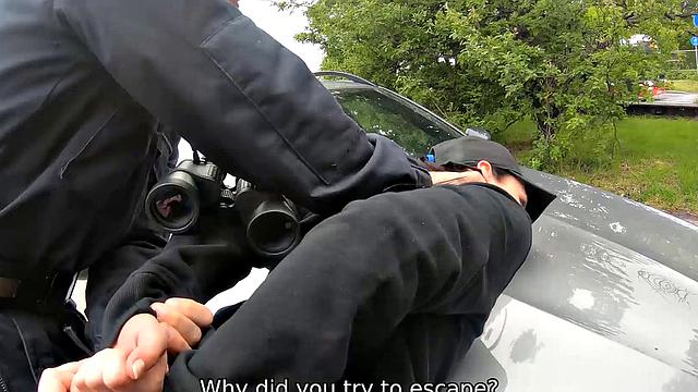 Babe receives a lot of cum after being nailed by security in station