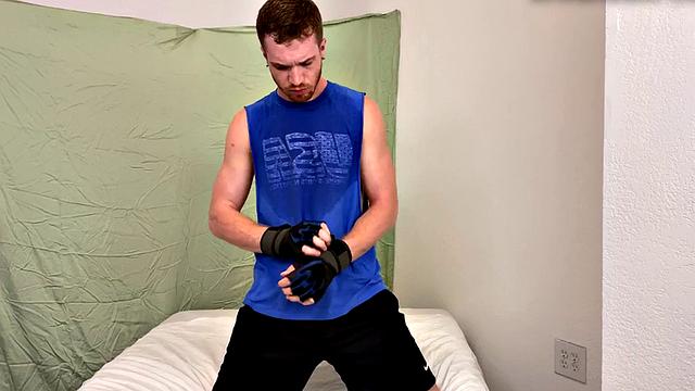 A amateur with a hairy armpit jerk off and get off in solo action until he cums!