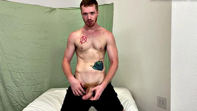 A amateur with a hairy armpit jerk off and get off in solo action until he cums!