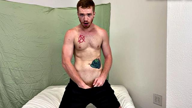 A amateur with a hairy armpit jerk off and get off in solo action until he cums!