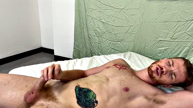 A amateur with a hairy armpit jerk off and get off in solo action until he cums!