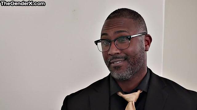 Big-ass ladyboy gets analsmashed by BBC