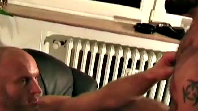 German gaydaddy barebacked in ass by stud till cumshot