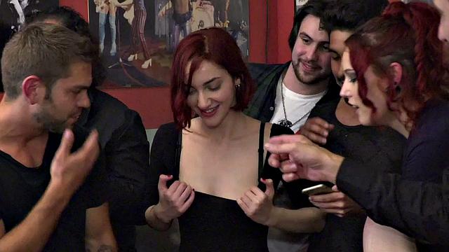 Latin slut threesome fucked in public before naked outdoor exposing