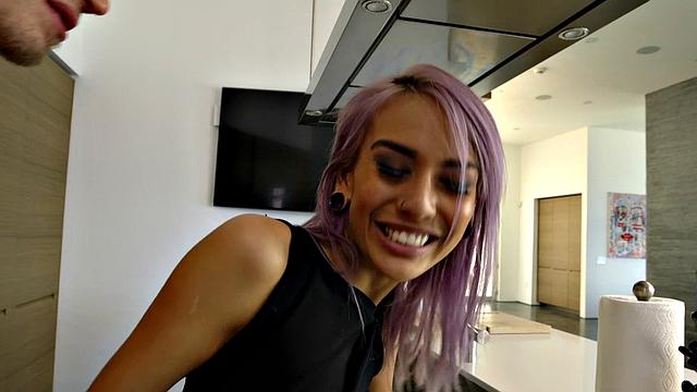 Watch Sneaky Snacks sneakily give a hot Indian handjob in the kitchen while getting her ass licked and fucked